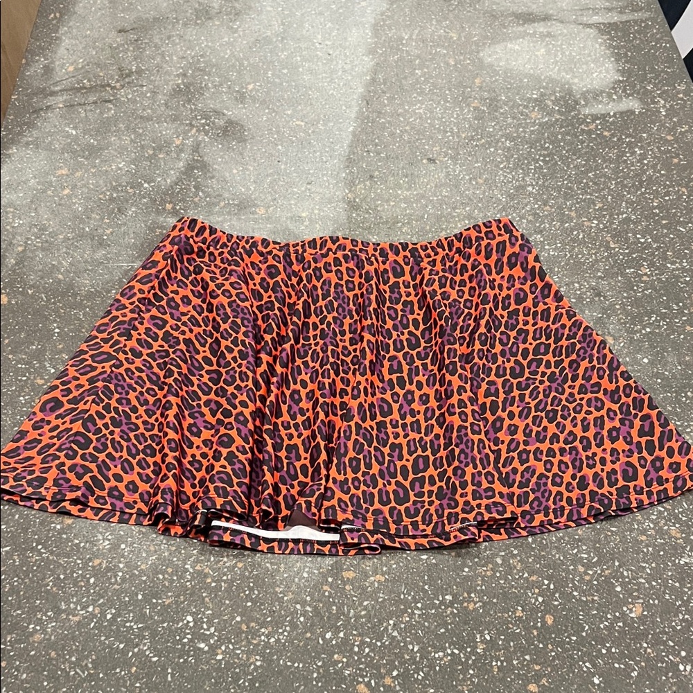 Sourpuss Orange and Black Leopard swim cover up